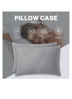 Infinitee Xclusives Premium Grey King Pillow Cases - 2 Piece Set Pillow Cover - Soft Brushed Microfiber Fabric - Pillow Cases Standard Size (20x40 Inches) by Infinitee Xclusives  - Image 5