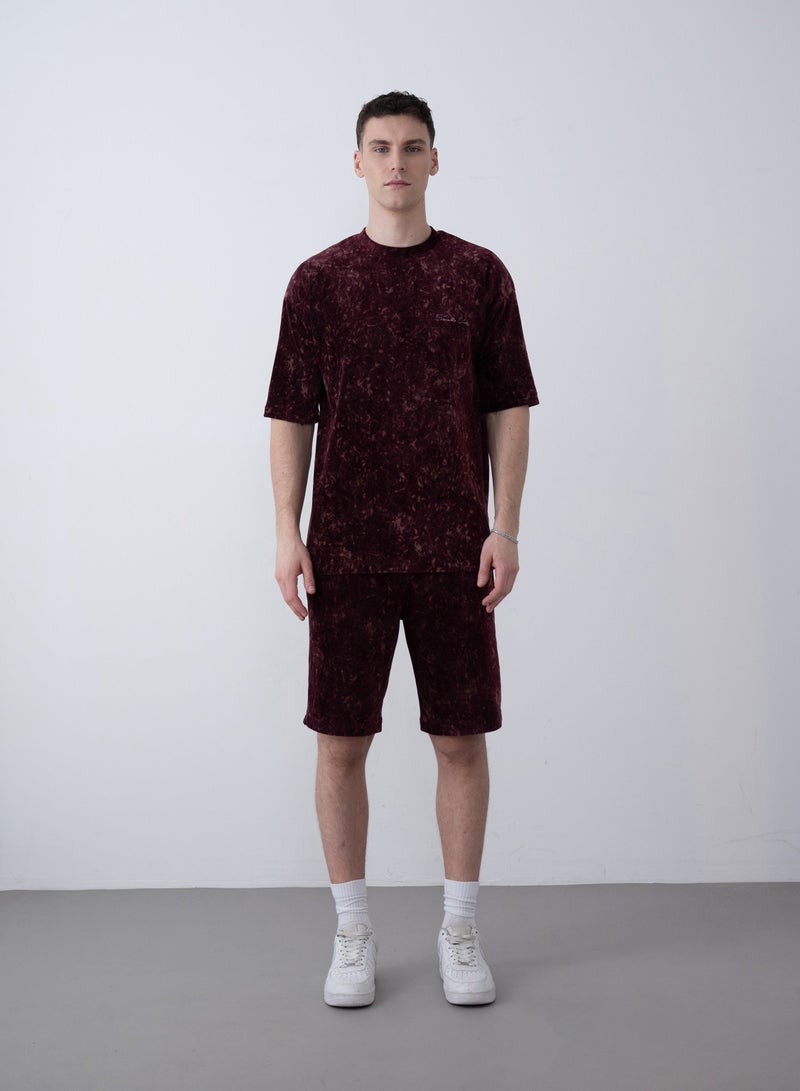 Marrakech Drawstring Shorts for Men - Burgundy Velvet - Image 3