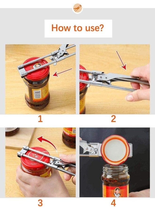 PORMONO Master Jar & Bottle Opener, Adjustable Multifunctional Stainless Steel Can Opener Jar Lid Gripper,Adjustable Multifunctional Stainless Steel Can Opene - Image 4
