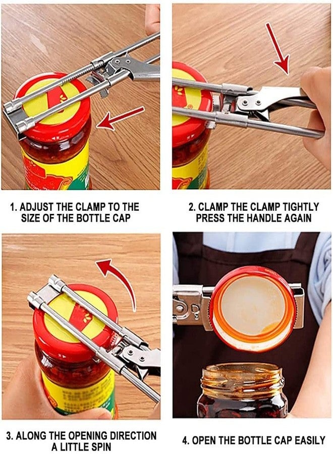 PORMONO Master Jar & Bottle Opener, Adjustable Multifunctional Stainless Steel Can Opener Jar Lid Gripper,Adjustable Multifunctional Stainless Steel Can Opene - Image 5