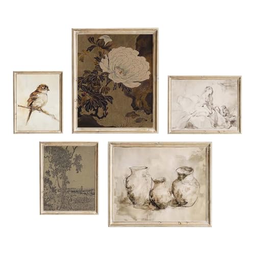 SHEWANT ART Vintage Rustic Wall Decor Aesthetic Farmhouse Botanical Painting Eclectic French Country Wall Collage Kit for Living Room Dorm Gallery Home Decor Unframed - Image 1