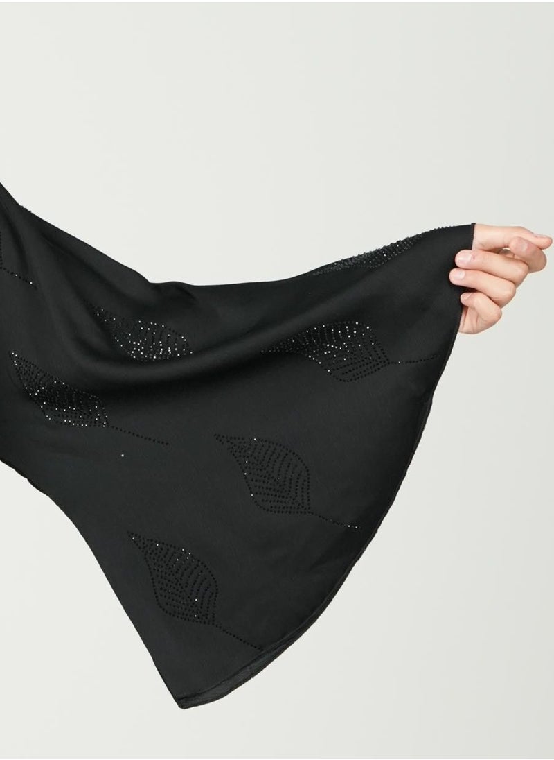 AL BENT AL SHARQIEH black abaya double cloche with hijab  - Image 3