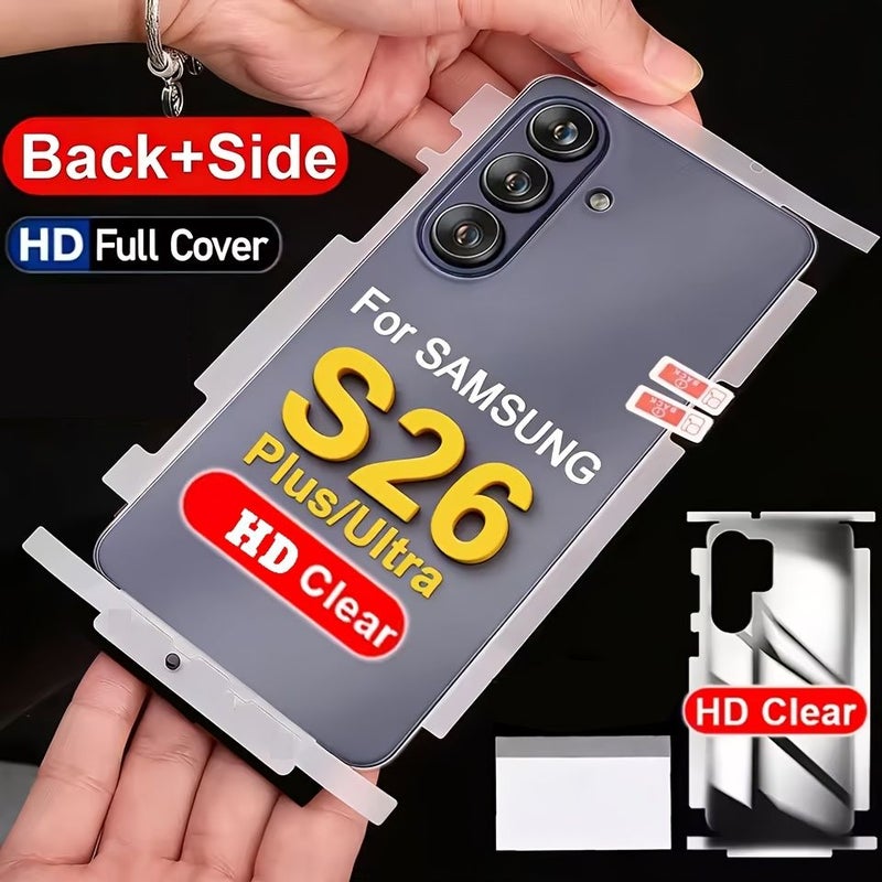 1pc Compatible With Galaxy S26 Plus Back Film Full Edge Full Coverage Hydrogel Side Protection Ultra Thin Frosted Sticker Anti Drop Soft TPU Back Cover Film - Image 1