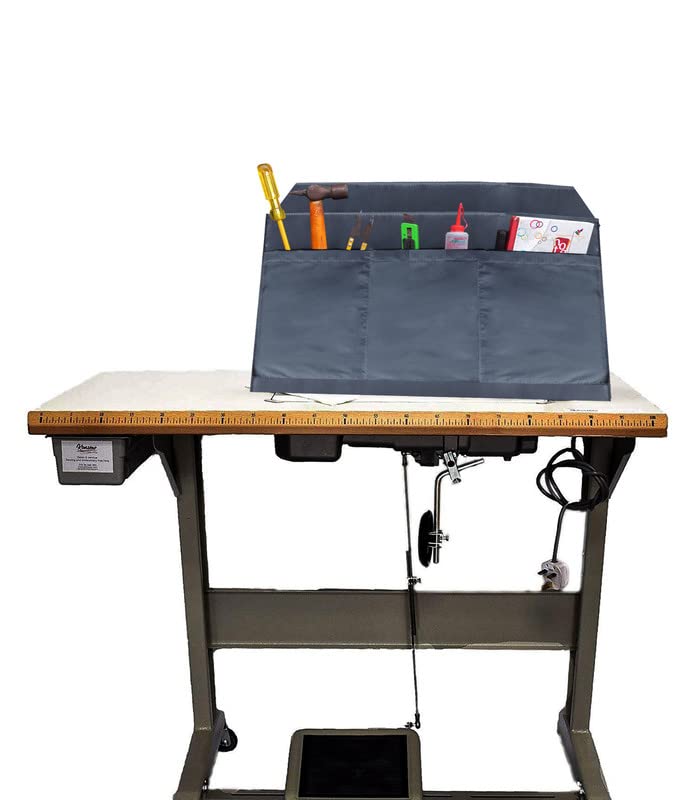 MetDeals Waterproof Silai Machine Polyester Cover with 3 Storage PocketsTailoring Silai Machine Compatible with Most Standard Singer Juki Jack UshaGrey 15X7X12 Inch Pack of 1  - Image 4