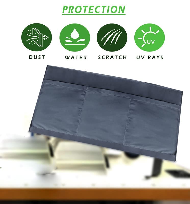 MetDeals Waterproof Silai Machine Polyester Cover with 3 Storage PocketsTailoring Silai Machine Compatible with Most Standard Singer Juki Jack UshaGrey 15X7X12 Inch Pack of 1  - Image 5