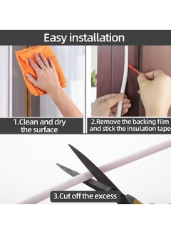 KASTWAVE Door Weather Stripping Door Seal Strip, 19.7 Feet Self-Adhesive Rubber Door Insulation Weather Strip for Window and Door Soundproofing D Shape,Weatherstripping for Door Frame Gap Blocker  - Image 5