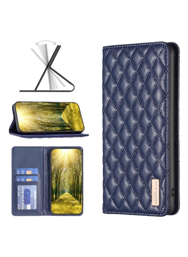 Case For Xiaomi Redmi 12 4G Diamond Lattice Magnetic Leather Flip Phone Case