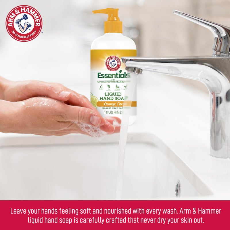 Arm & Hammer Liquid Hand Soap for Skin Cleaning - Cleanser for Kitchen & Bathroom with Fresh Rain Water Scent - Natural Hand Soap Cleanses, Softens 14 FL Oz (414ml) - Image 3