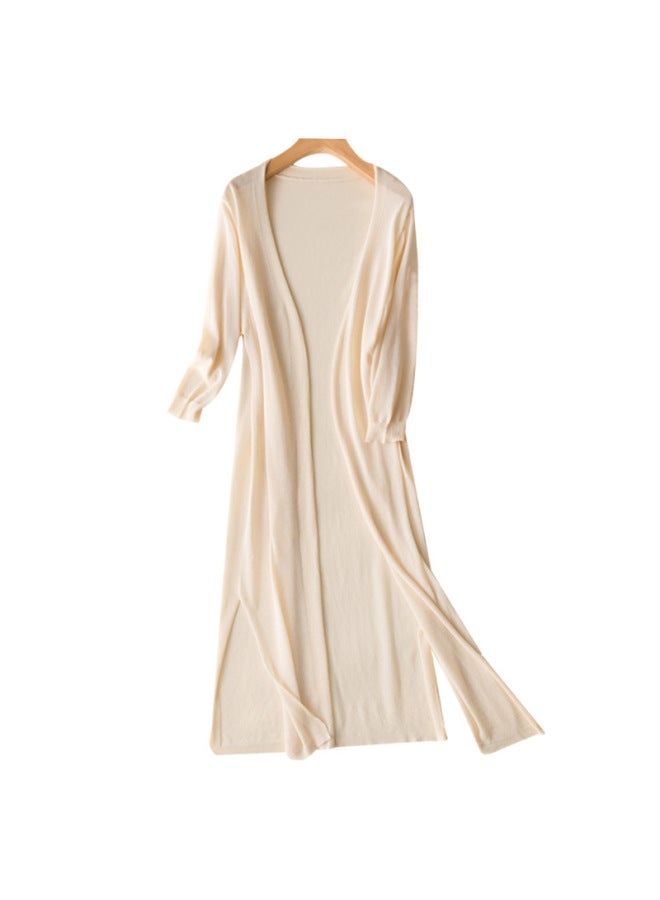 Song Feng Ya Korean Style Thin Sun Protection Clothing W En's Summer New Ice Cotton Linen Knitted Cardigan Midi Air-conditioning Shirt Jacket - Image 2