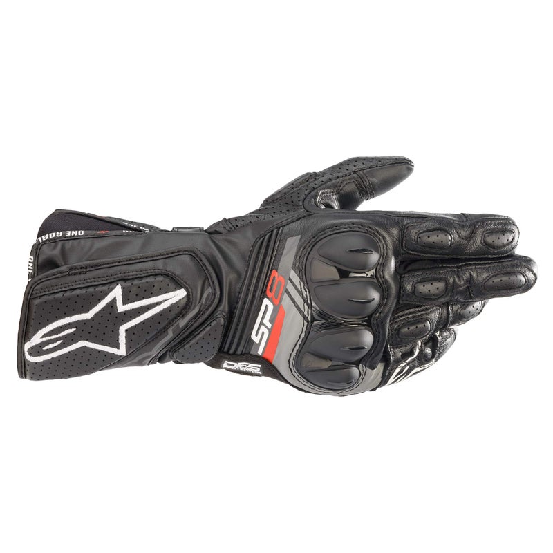 Alpinestars SP-8 V3 Gloves, Full Gauntlet Leather, CE-Certified, Race-Inspired Fit, Knuckle Protection, Reinforced Palm, Multi-Panel Construction, M, Black - Image 1