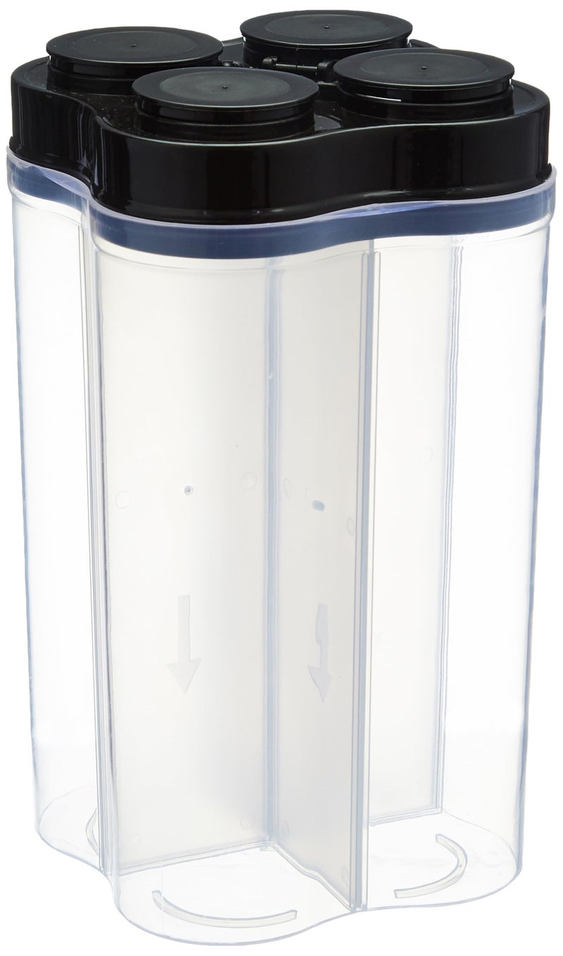 Tosaa Airtight Transparent Plastic Lock Food Storage 4 Section Container Jar for Grocery, Fridge Container Pack of 1, 2500ML -Black - Image 5
