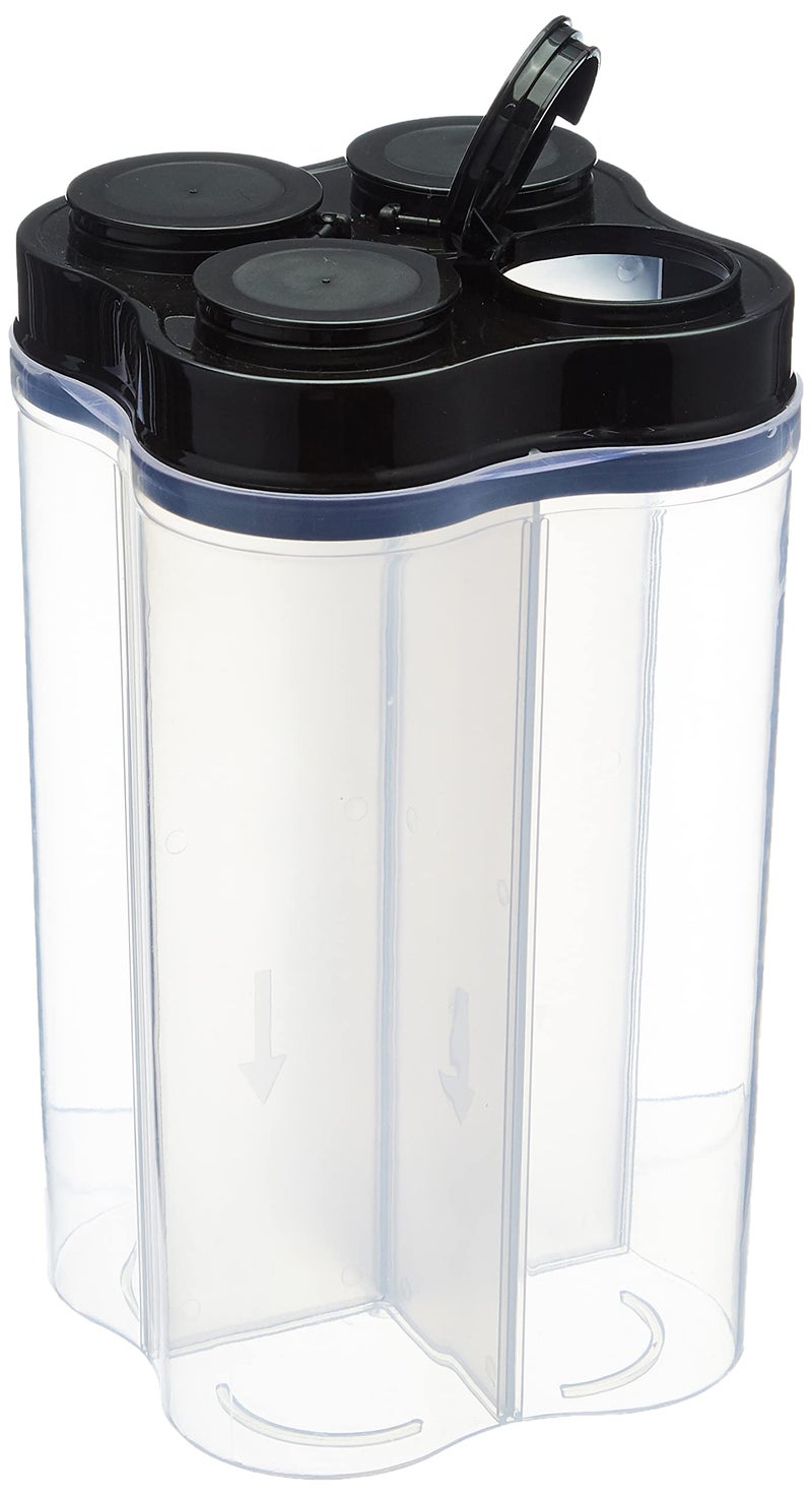 Tosaa Airtight Transparent Plastic Lock Food Storage 4 Section Container Jar for Grocery, Fridge Container Pack of 1, 2500ML -Black - Image 2
