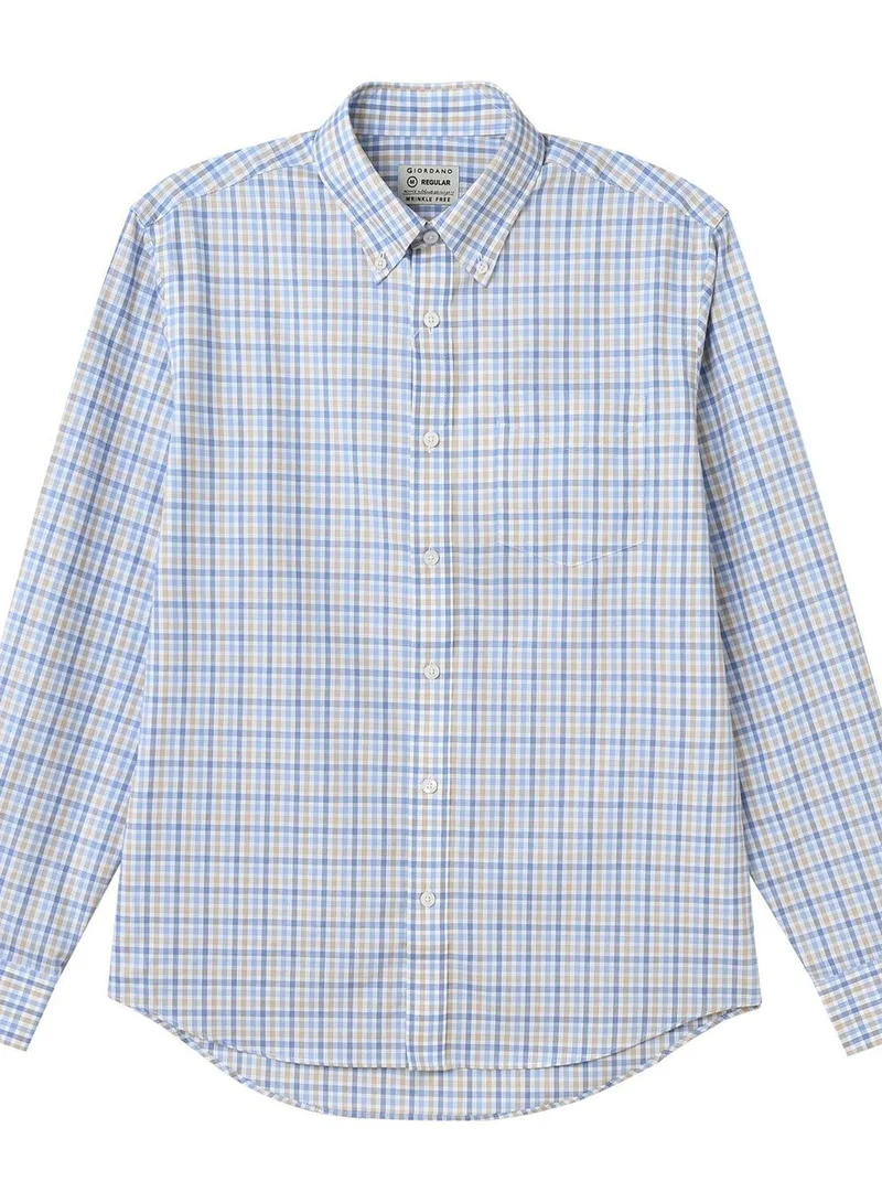 جيوردانو قميص أكسفورد قطني بأكمام طويلة مقاوم للتجعد للرجال