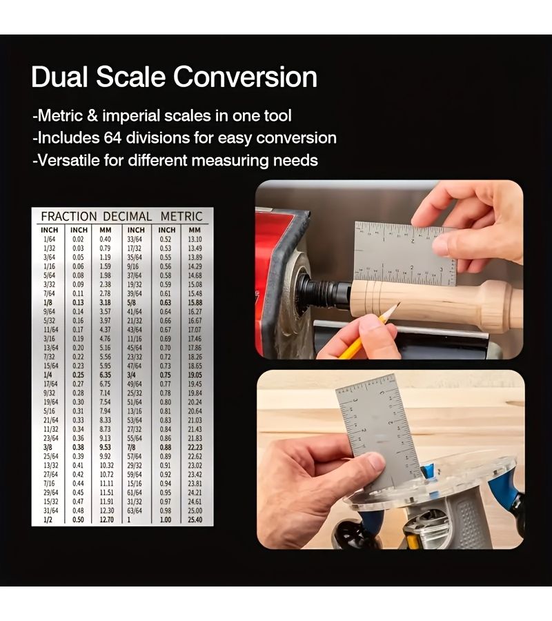 3 Inch Precision Right Angle Ruler Mini Pocket Dual Scale Tool 1pc - Image 4