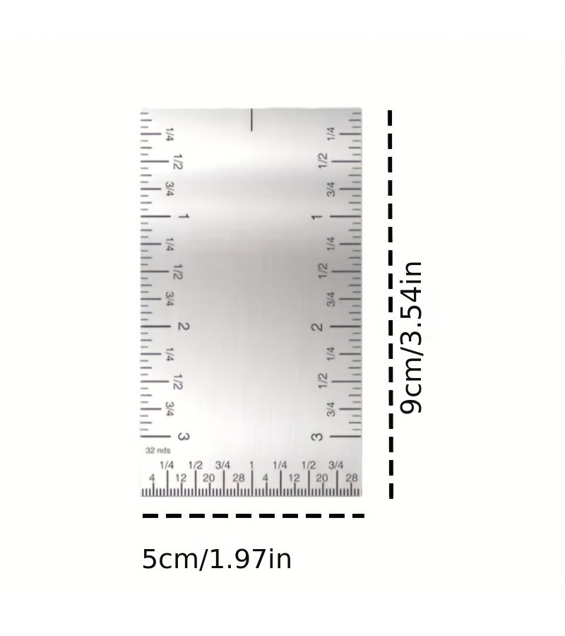3 Inch Precision Right Angle Ruler Mini Pocket Dual Scale Tool 1pc - Image 2