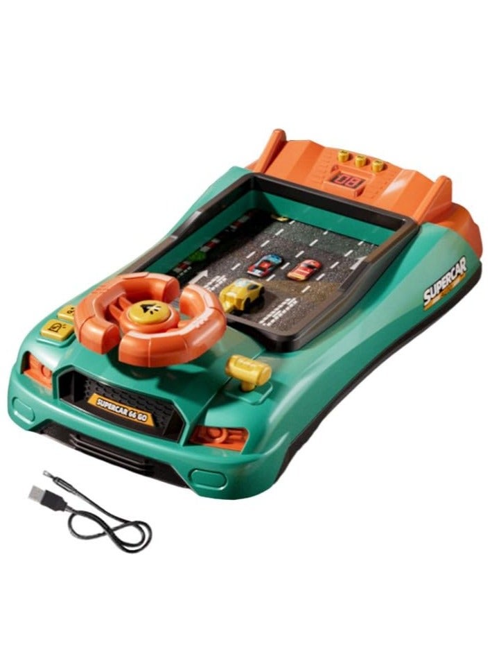 ألعاب عجلة القيادة للأطفال محاكاة لعبة سباق السيارات مع لعبة تعليمية تعليمية تفاعلية موسيقية لسباق سطح المكتب لعبة حسية للأطفال الصغار (السباق) - Image 2