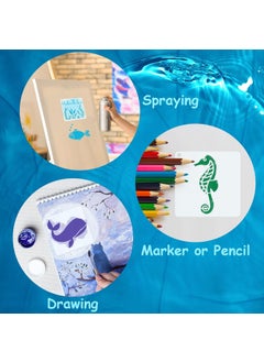 Marspark 60 Pieces Stencil for Painting Reusable Stencils Wall Stencil DIY Craft Template Paint Stencils for Painting on Wood Wall Home Decor (Ocean)  - Image 4