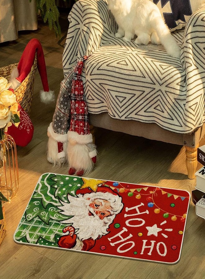 Baccessor Red Christmas Doormat 17x29 Inch Funny Cute Santa Claus Xmas Non-Slip Door Mat Front Entrance Floor Hallway Laundry Kitchen Sink Welcome Door Mats Winter Holiday Decoration - Image 5