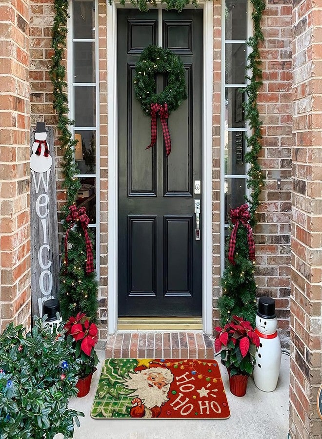 Baccessor Red Christmas Doormat 17x29 Inch Funny Cute Santa Claus Xmas Non-Slip Door Mat Front Entrance Floor Hallway Laundry Kitchen Sink Welcome Door Mats Winter Holiday Decoration - Image 2