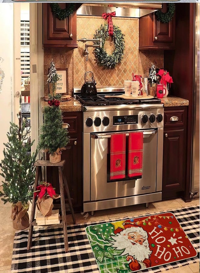 Baccessor Red Christmas Doormat 17x29 Inch Funny Cute Santa Claus Xmas Non-Slip Door Mat Front Entrance Floor Hallway Laundry Kitchen Sink Welcome Door Mats Winter Holiday Decoration - Image 4