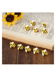 Y&D Bee Pushpins 30 Pack Bees Thumb Tacks Fun Decorative Thumbtacks for Wall Whiteboard Corkboard Maps Bulletin Board Photo  - Image 2