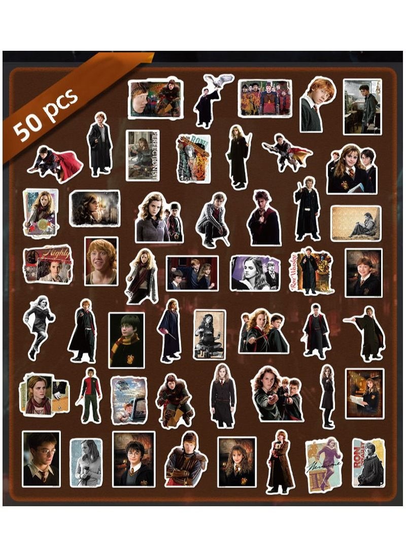 Generic - 52PCS Harry Potter Combination Set (Including 50 Waterproof Stickers  1 Keychain  1 Card Holder) - Image 1