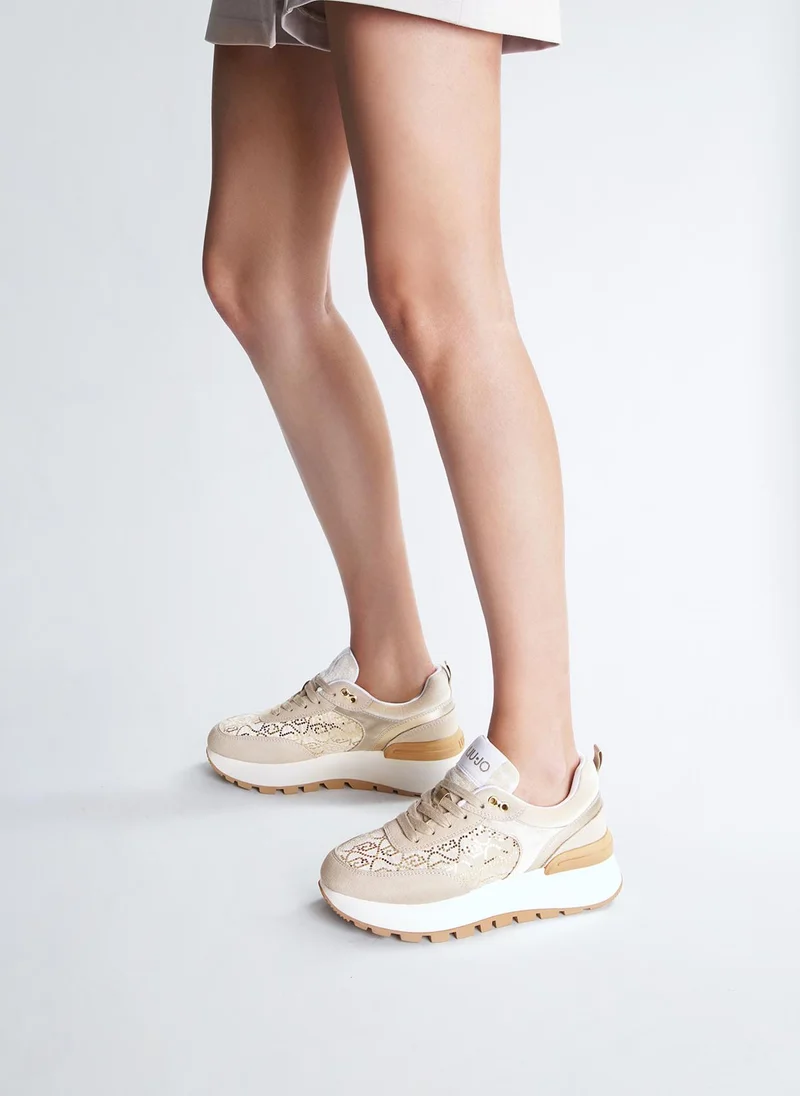ليو جو Platform Sneakers with Micro Sequins