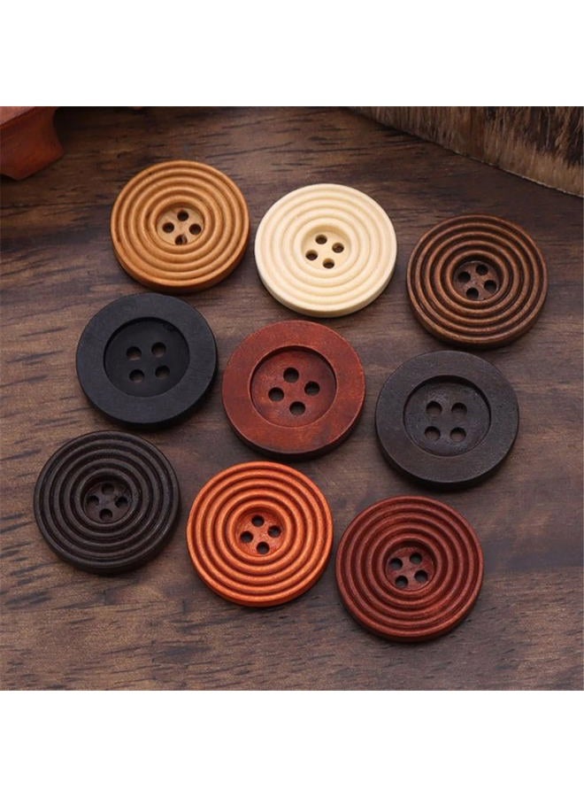 WDFCSIX 10Pcs DIY Wooden Buttons - Perfect Sewing Accessories for Child Clothing and Handmade Crafts - Image 2
