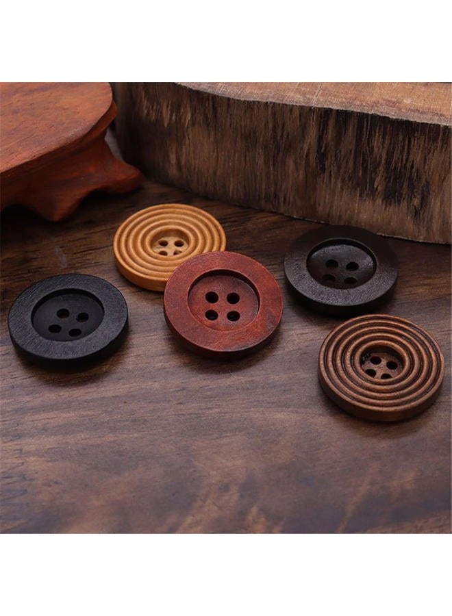 WDFCSIX 10Pcs DIY Wooden Buttons - Perfect Sewing Accessories for Child Clothing and Handmade Crafts - Image 3
