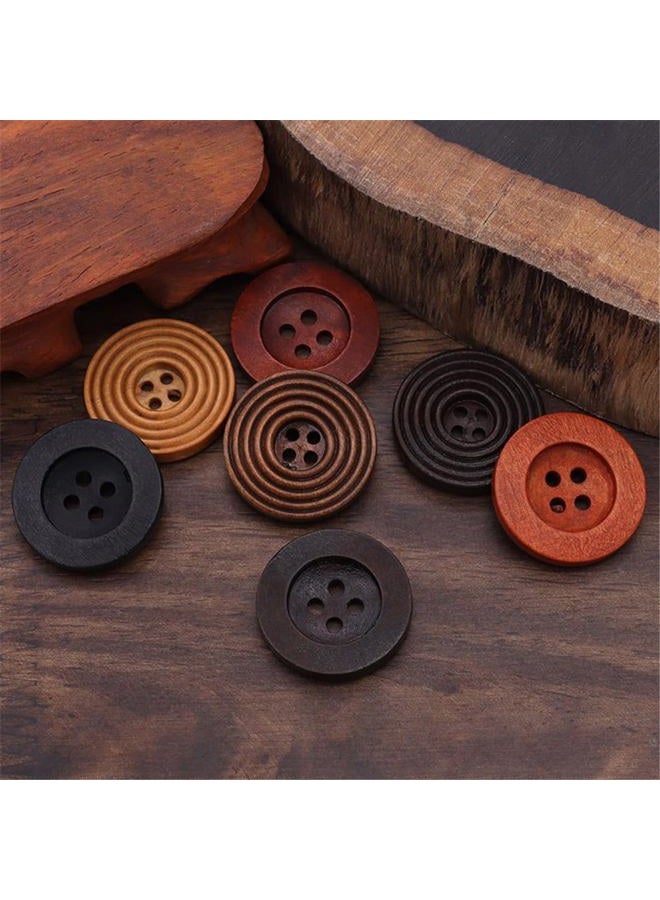 WDFCSIX 10Pcs DIY Wooden Buttons - Perfect Sewing Accessories for Child Clothing and Handmade Crafts - Image 4