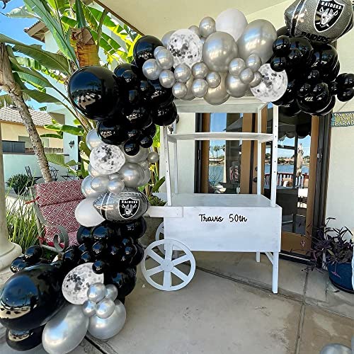 Lazybeee Black Silver White Confetti Balloons Arch Kit, 120 PCS 12in 10in 5in Latex Balloons Garland Arches Kit for Birthday, Wedding, Anniversary, Celebrations Party Decoration - Image 5