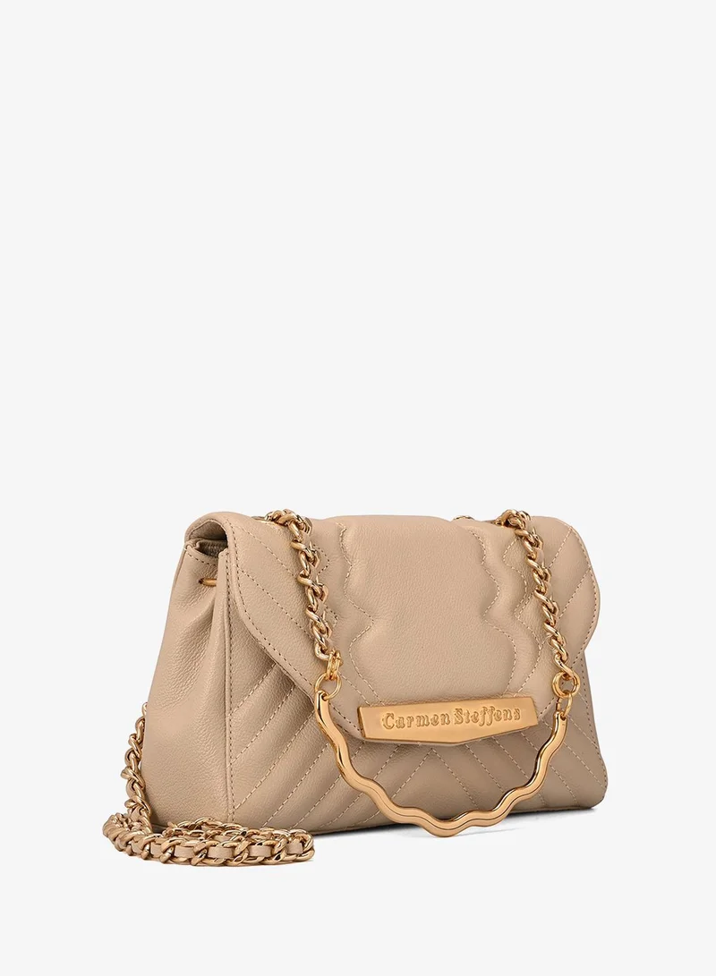 Carmen Steffens Quilted Bag Chain Off-White