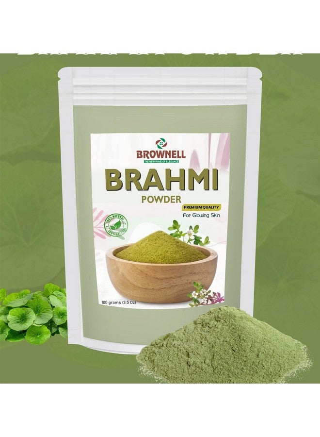 Brownell Brahmi Powder for Hair Growth & Glowing Skin | 100% Pure & Natural Herbal Powder Ayurvedic Face Pack for Acne skin Brightening & Hair Mask for Dandruff Hair Fall Control - 100g - Image 1