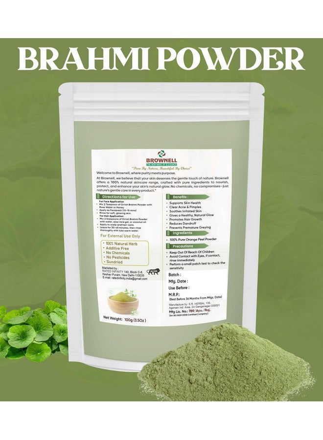 Brownell Brahmi Powder for Hair Growth & Glowing Skin | 100% Pure & Natural Herbal Powder Ayurvedic Face Pack for Acne skin Brightening & Hair Mask for Dandruff Hair Fall Control - 100g - Image 4