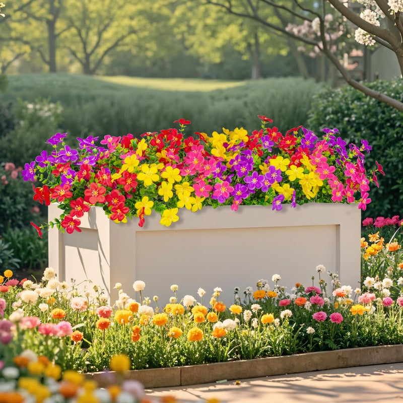 Besteek 16 Bundles Artificial Flowers for Outdoors Decoration Fake Silk Flowers UV Resistant Faux Plastic Plants for Spring Summer Garden Yard Porch Window Box Home Indoor Outdoor Decor, Mixed - Image 3