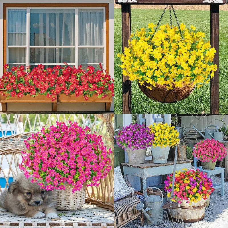 Besteek 16 Bundles Artificial Flowers for Outdoors Decoration Fake Silk Flowers UV Resistant Faux Plastic Plants for Spring Summer Garden Yard Porch Window Box Home Indoor Outdoor Decor, Mixed - Image 5