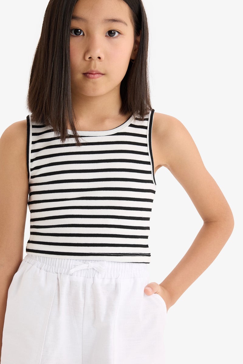 ديفاكتو تانك توب بناتي كروب بدون كم برقبة مستديرة - Image 1