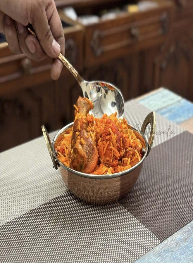 PURI BARTANWALA - Copper/Stainless Steel Double Wall Biryani/Vegetable Kadai 6.5 Inch/16.5 Cm - Image 4
