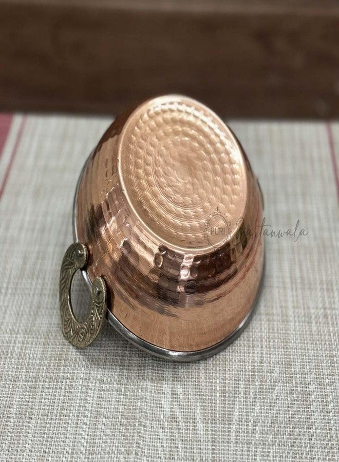 PURI BARTANWALA - Copper/Stainless Steel Double Wall Biryani/Vegetable Kadai 6.5 Inch/16.5 Cm - Image 5
