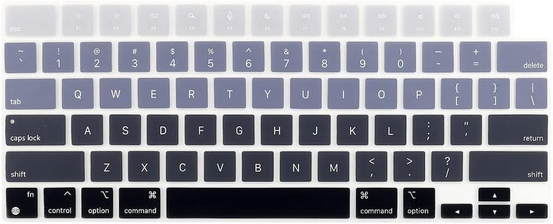 Oaky Keyboard Protector for MacBook Air 15.3, 13.6 inch M3 M2 2024-2021 [A3113 A2681 A3114 A2941] & MacBook Pro 14, 16 inch M3 M2 M1 (A2918 A2992 A2779 A2442 A2991 A2780 A2485) - Silicon Grey - Image 1
