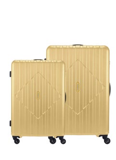 طقم حقائب سفر SKYTRAC مكون من قطعتين (متوسطة وكبيرة) - هيكل صلب، أصفر