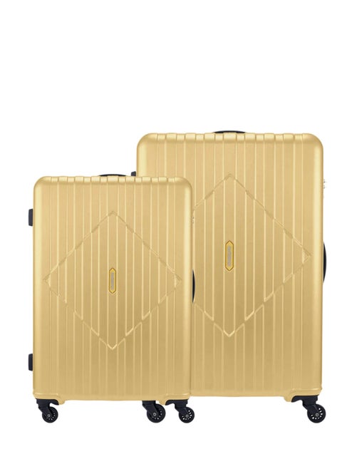 طقم حقائب سفر SKYTRAC مكون من قطعتين (متوسطة وكبيرة) - هيكل صلب، أصفر