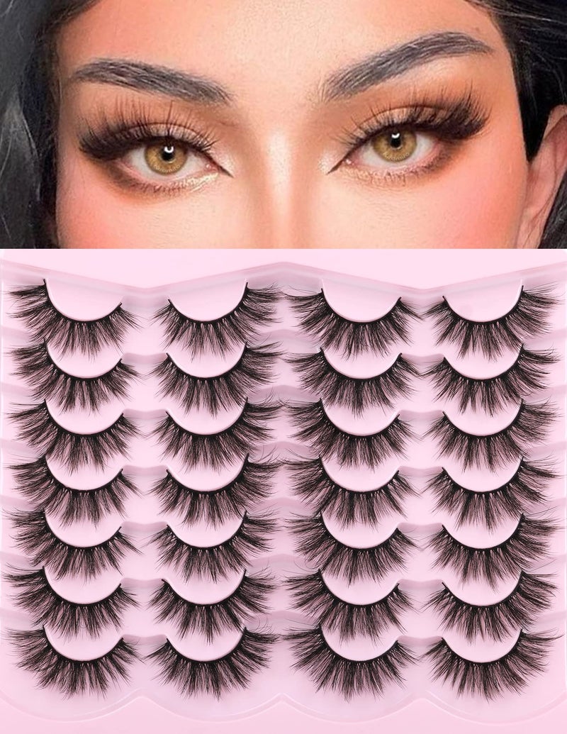 Kiromiro Eyelashes Natural Look Faux Mink Lashes 3D False Eyelashes Wispy Cat Eye Lashes Pack Strip Lashes by Kiromiro