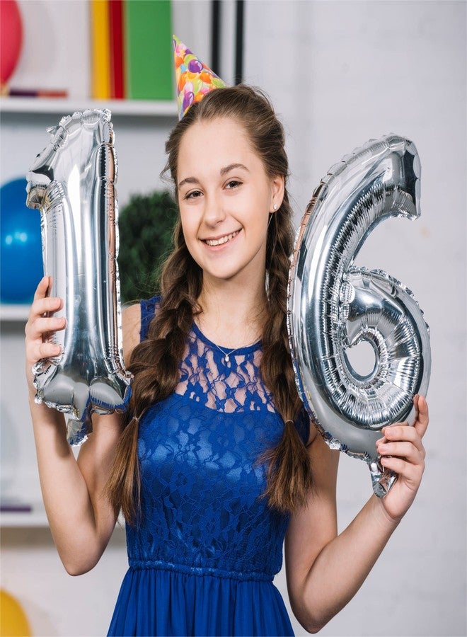 JUST PARTY 16 Inch Silver 7 Number Foil Balloons for Birthday/Anniversary/Bachelorette/Wedding/Farewell & Other Ocassions, Make Your Own Custom Phrase - Image 3