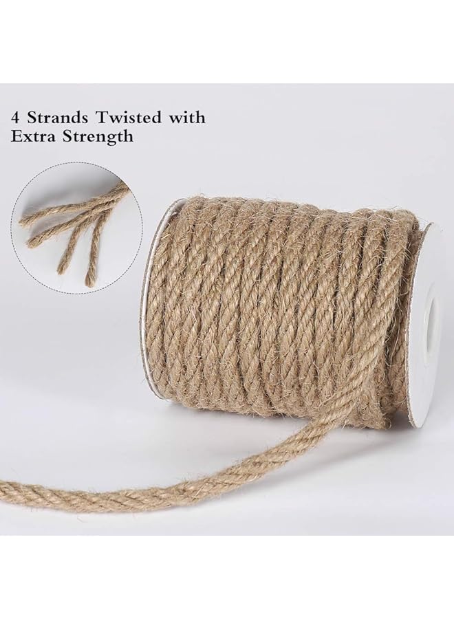 erorex 6Mm Jute Rope 33 Feet Natural Craft Rope Thick Twine Rope For Gardening Bundling Decorating Diy Crafts Brown - Image 3