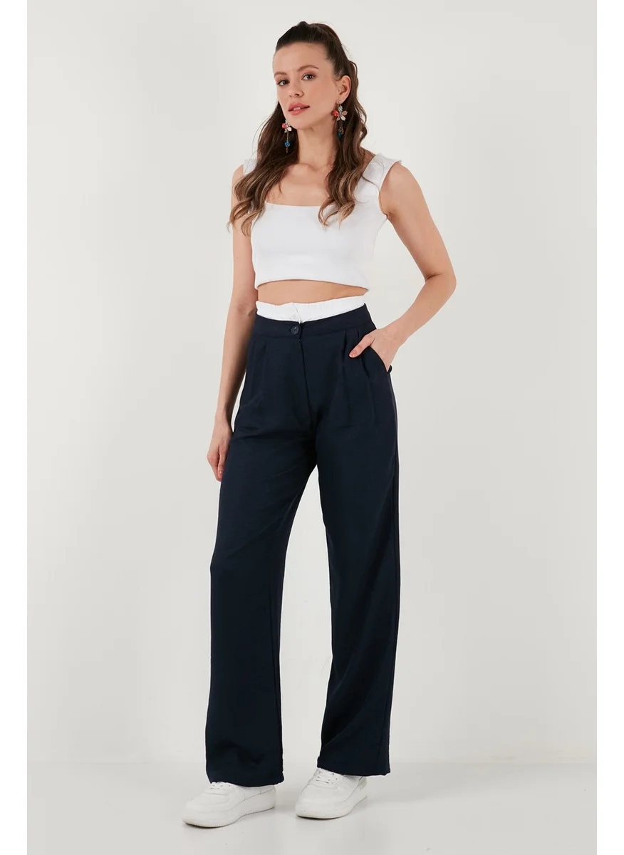 Lela Lela Relaxed Fit High Waist Wide Leg Pants Women's Trousers 673P1012