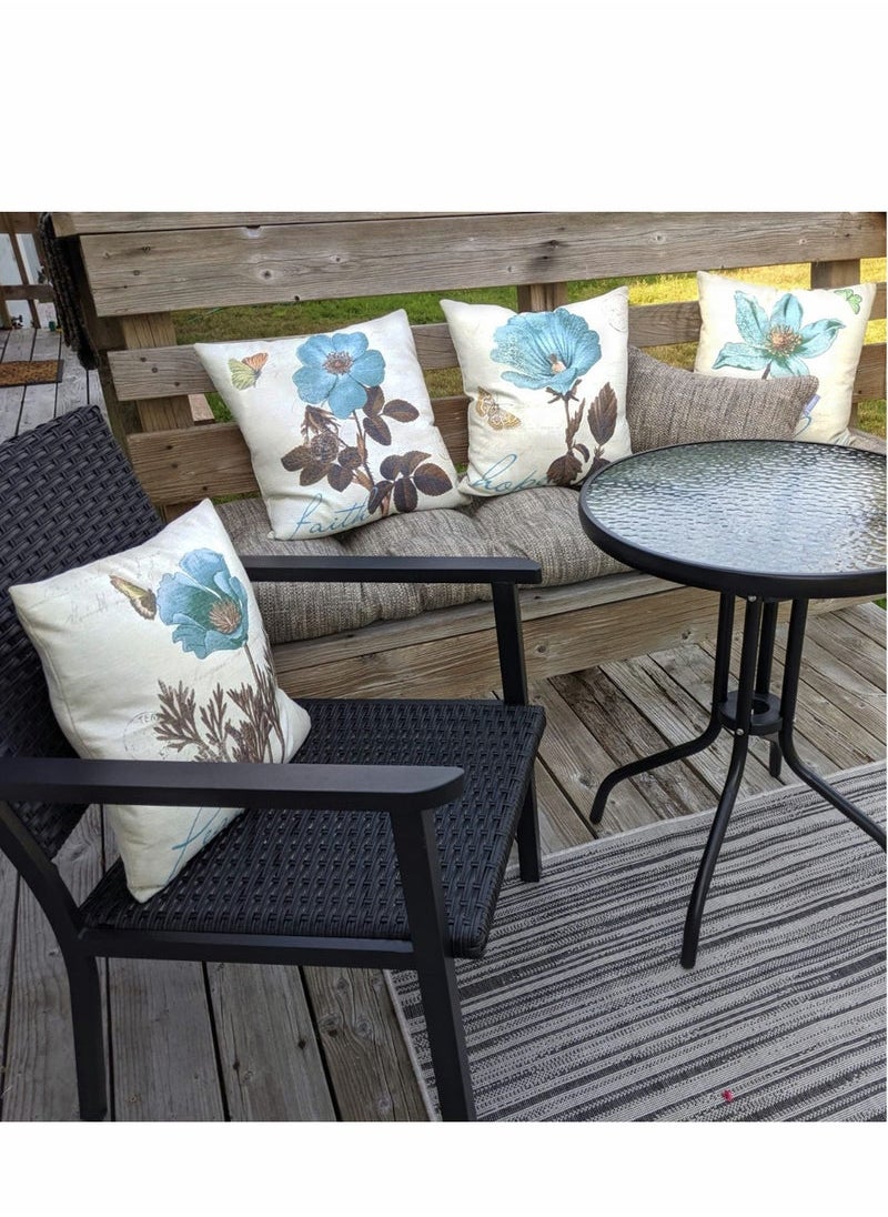 Captaintech Throw Pillow Covers, Decorative Floral Printed Cushion Cover Outdoor Indoor 4 Pack of Case 18 X Inch  - Image 2