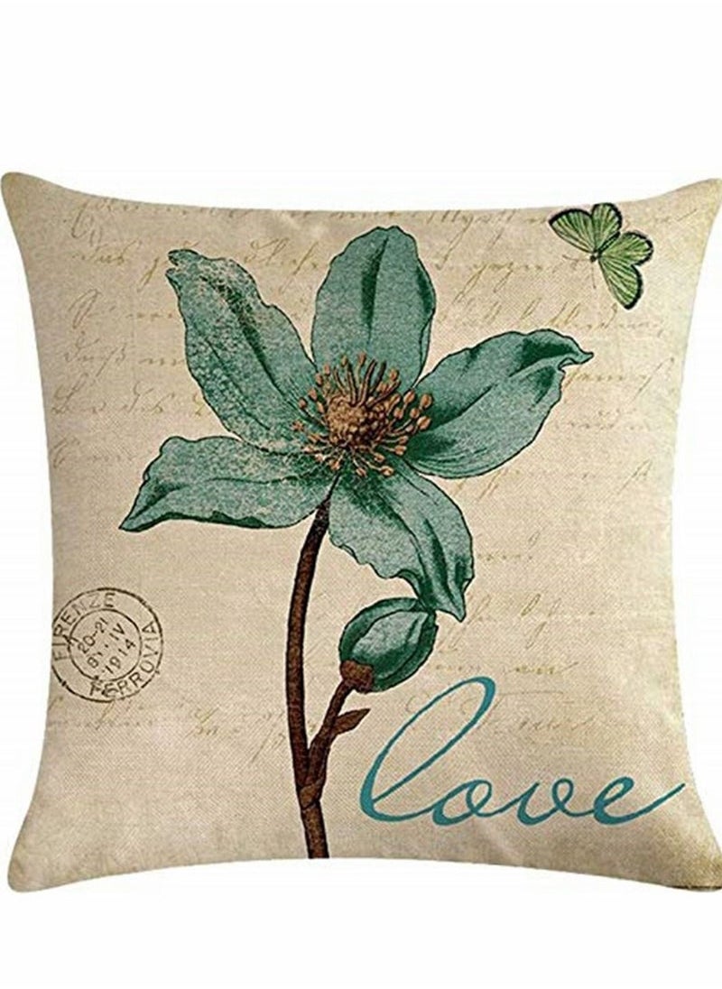 Captaintech Throw Pillow Covers, Decorative Floral Printed Cushion Cover Outdoor Indoor 4 Pack of Case 18 X Inch  - Image 4