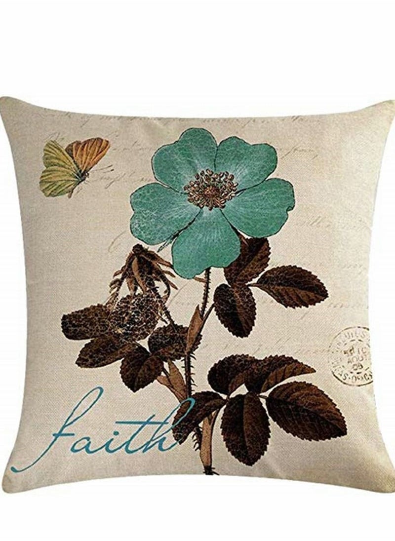 Captaintech Throw Pillow Covers, Decorative Floral Printed Cushion Cover Outdoor Indoor 4 Pack of Case 18 X Inch  - Image 5