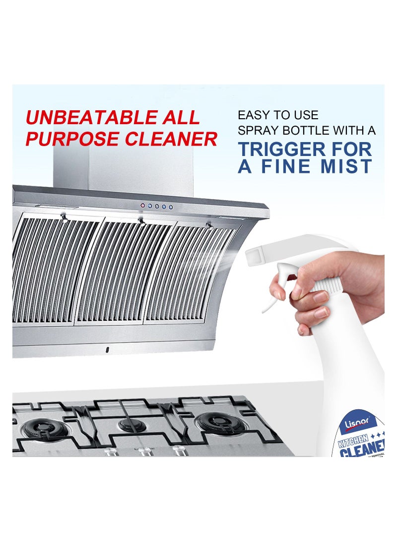 Lisnor All Purpose, Kitchen Cleaner Spray, Menton Lemon Scent, Kills 99.9% Germs 600ml - Image 3